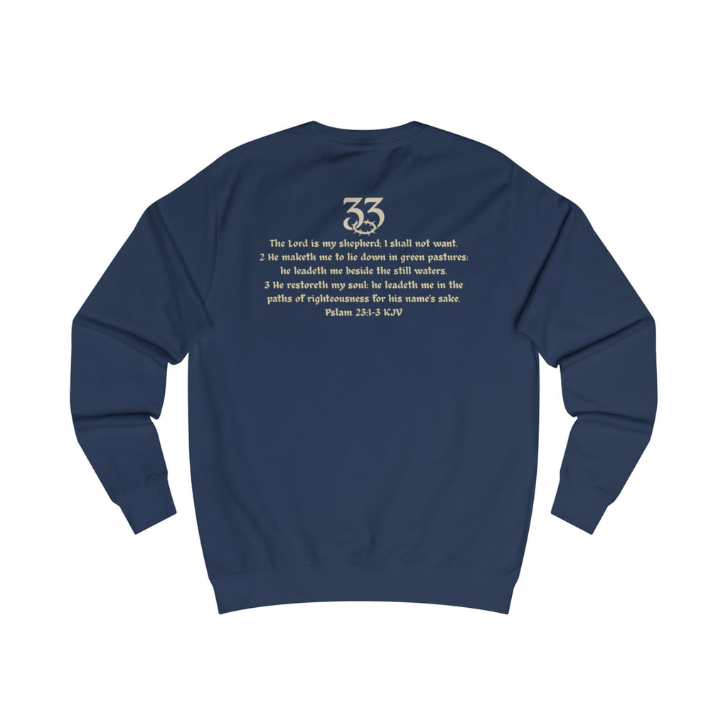 Unisex Sweatshirt, "33", Psalm 23:1-3