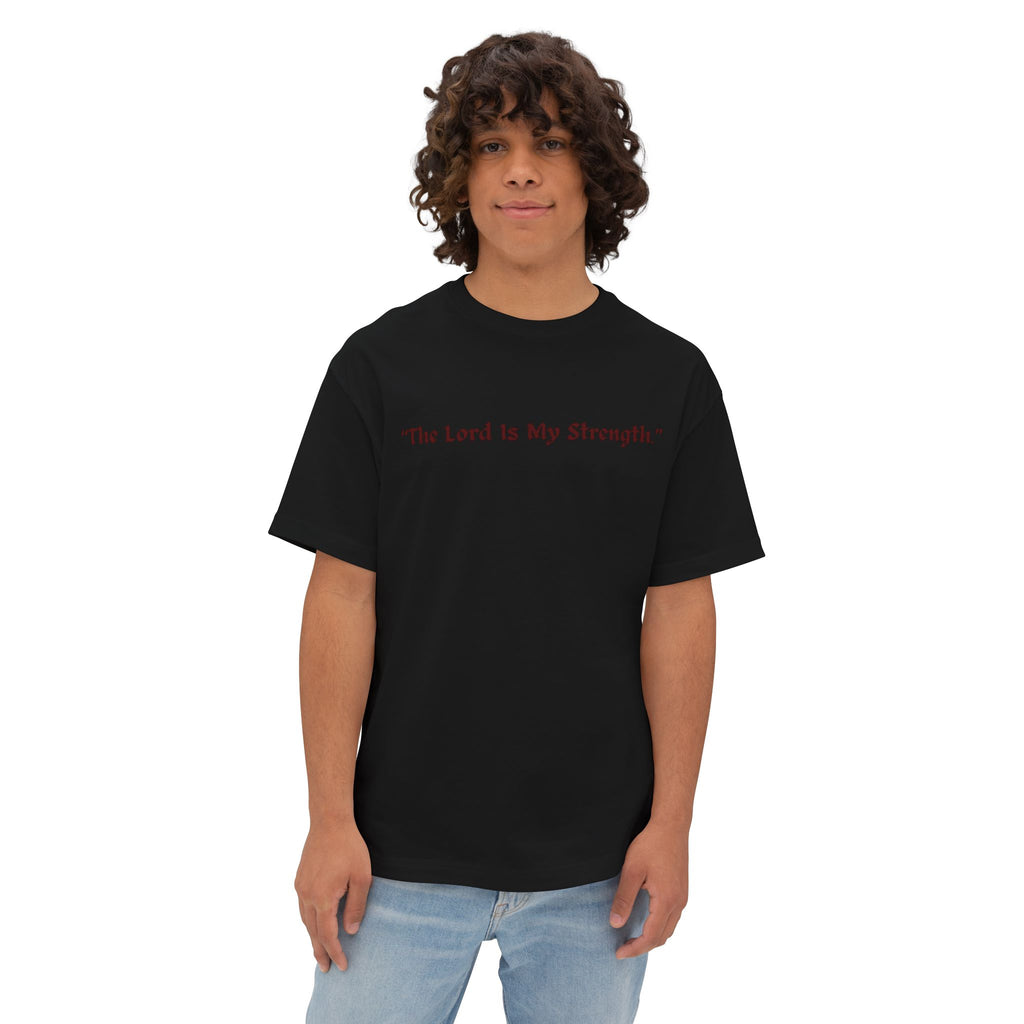 Oversized Boxy Tee, "The Lord is My Strength.", Powerful Bible Verses