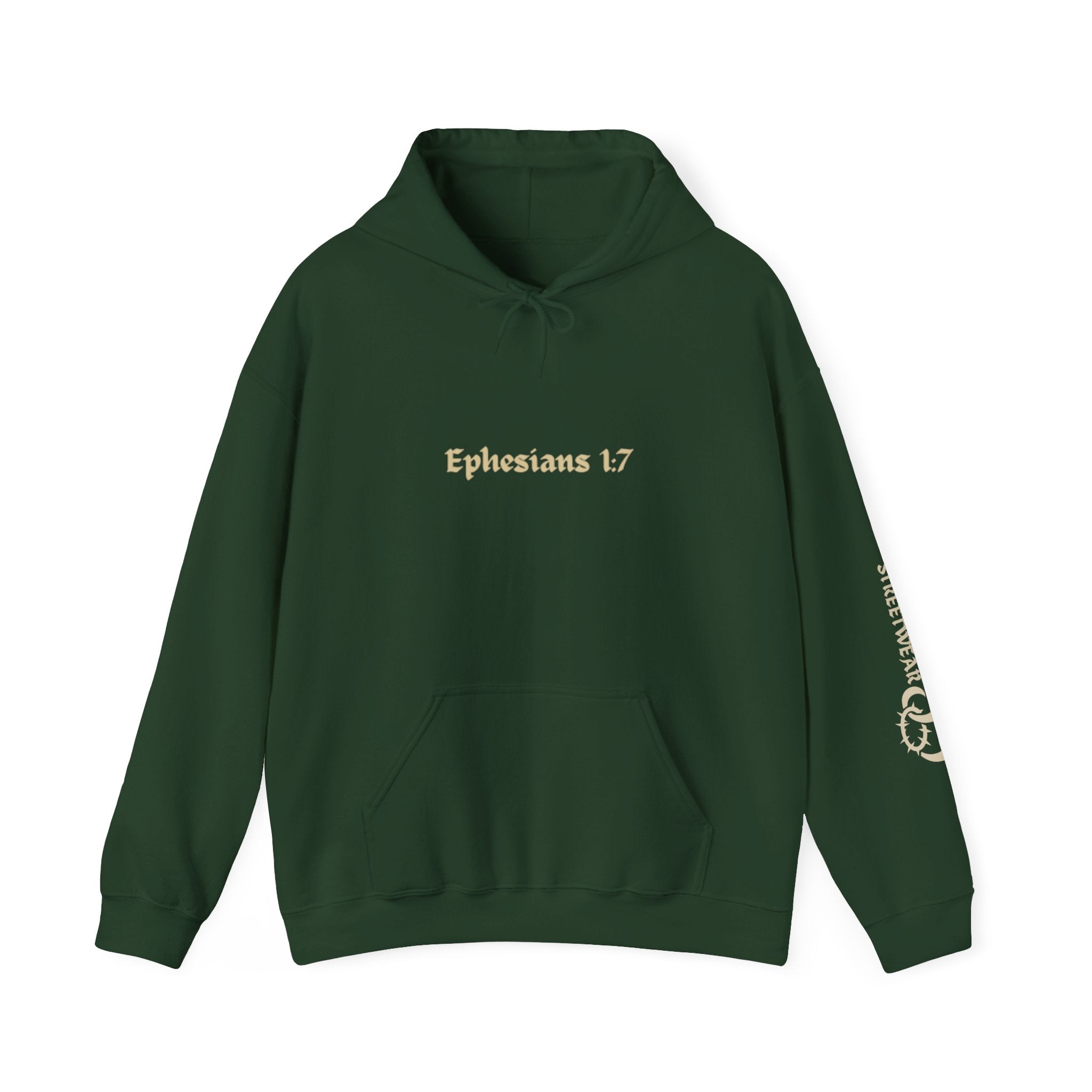 Unisex Hooded Sweatshirt, Ephesians 1:7, Saved By The Blood, 33rd Parallel Banner