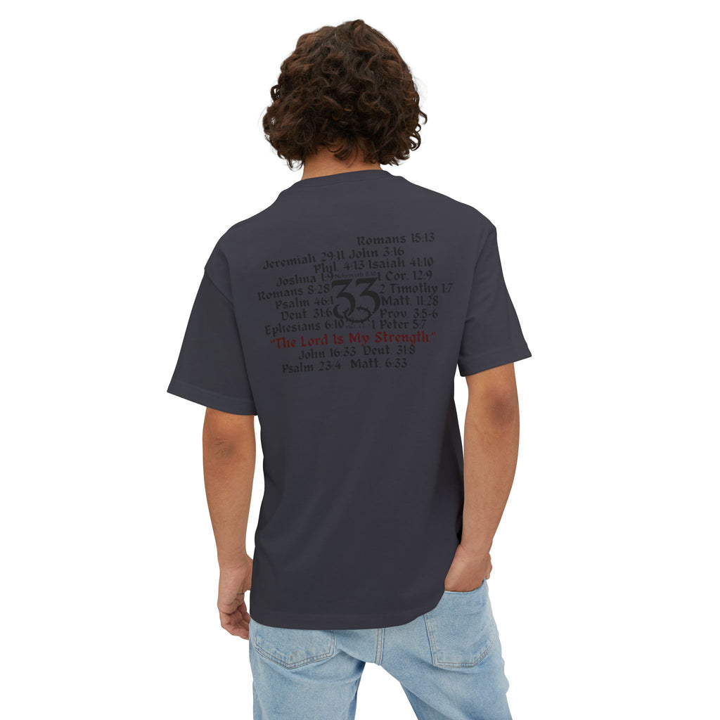 Oversized Boxy Tee, "The Lord is My Strength.", Powerful Bible Verses
