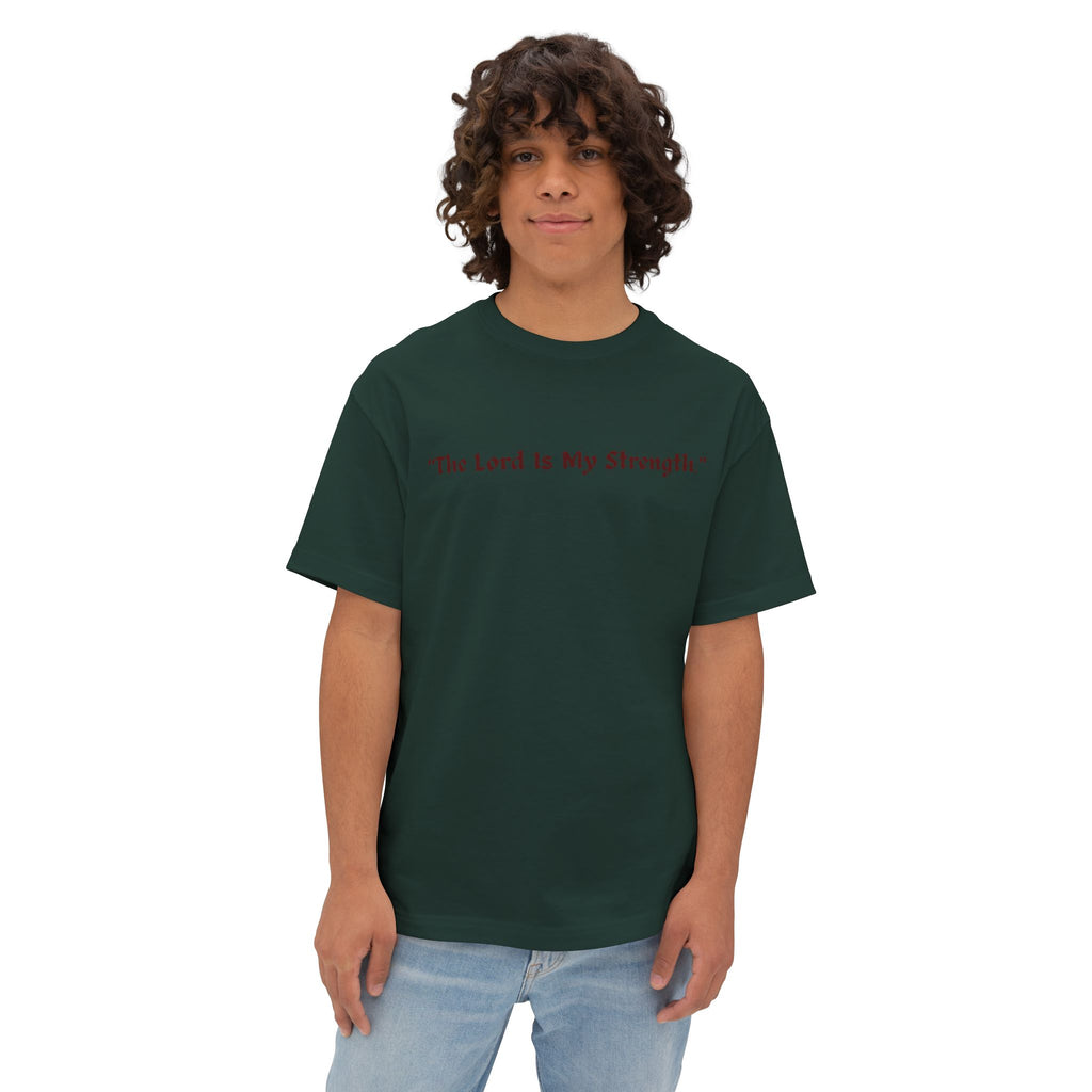 Oversized Boxy Tee, "The Lord is My Strength.", Powerful Bible Verses
