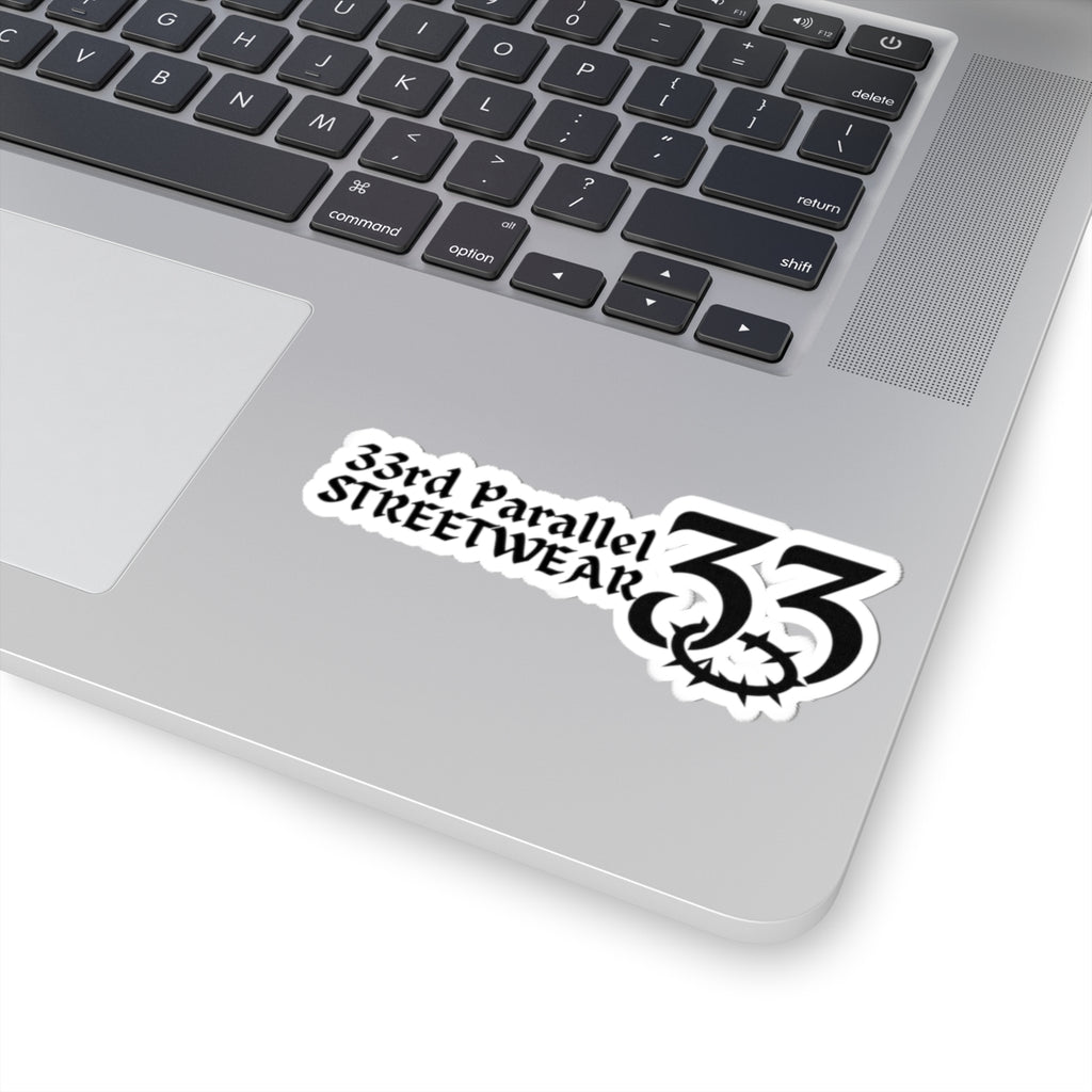 33rd Parallel Banner Stickers, 2", 3", 4"