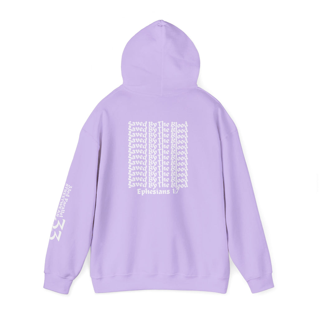 Unisex Hooded Sweatshirt, Ephesians 1:7, Saved By The Blood, 33rd Parallel Banner