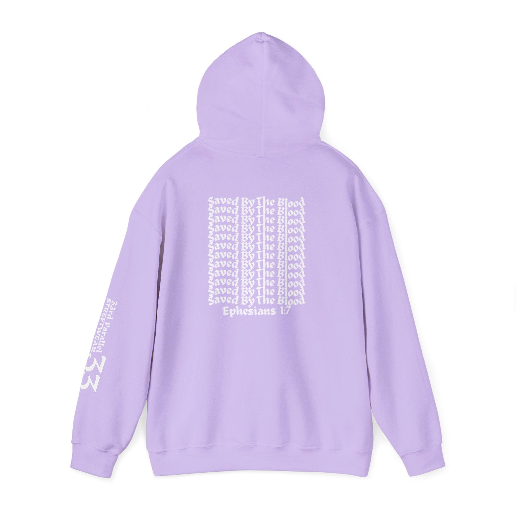 Unisex Hooded Sweatshirt, Ephesians 1:7, Saved By The Blood, 33rd Parallel Banner