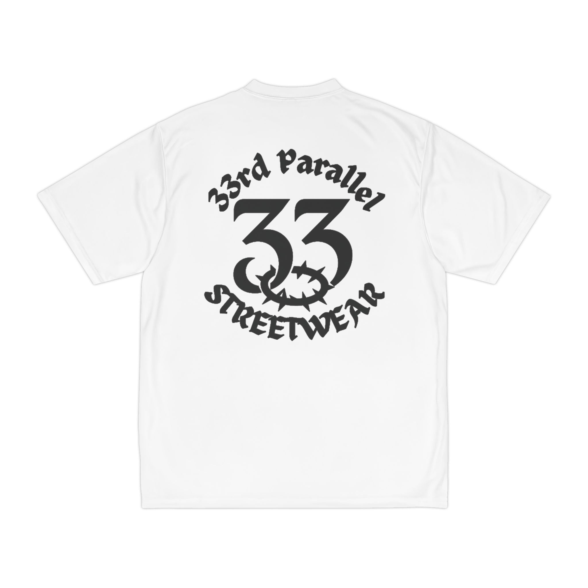 Men's Performance T-Shirt, 33rd Parallel Logo Design