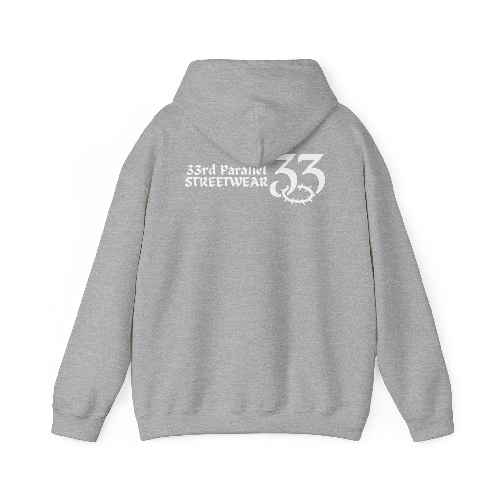 Urban Streetwear Hoodie, 33rd Parallel Logo Design