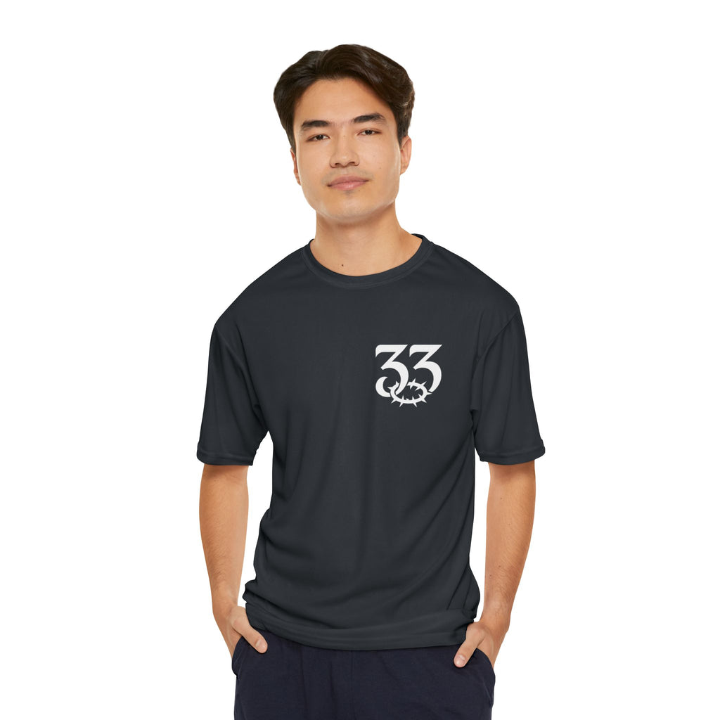 Men's Performance T-Shirt, 33rd Parallel Logo Design