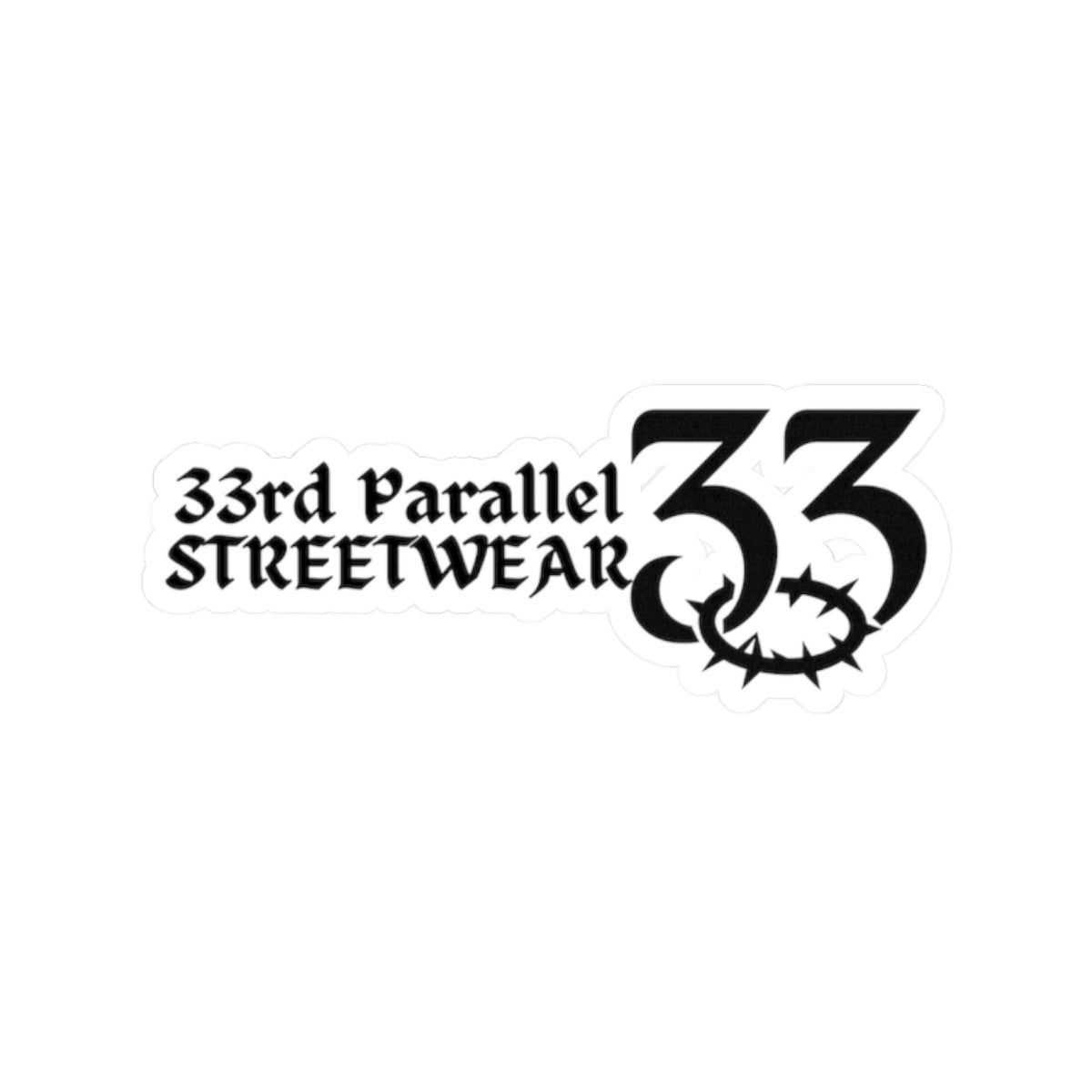 33rd Parallel Banner Stickers, 2", 3", 4"