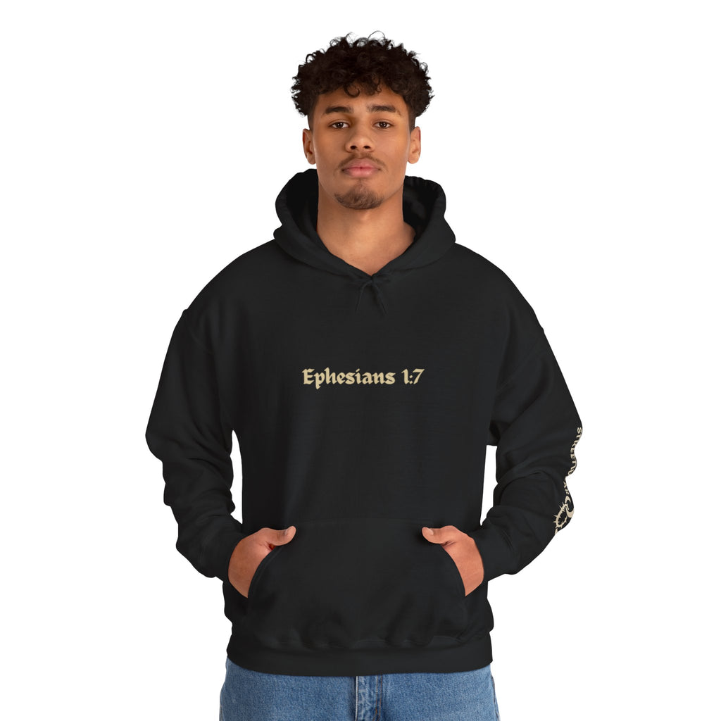Unisex Hooded Sweatshirt, Ephesians 1:7, Saved By The Blood, 33rd Parallel Banner