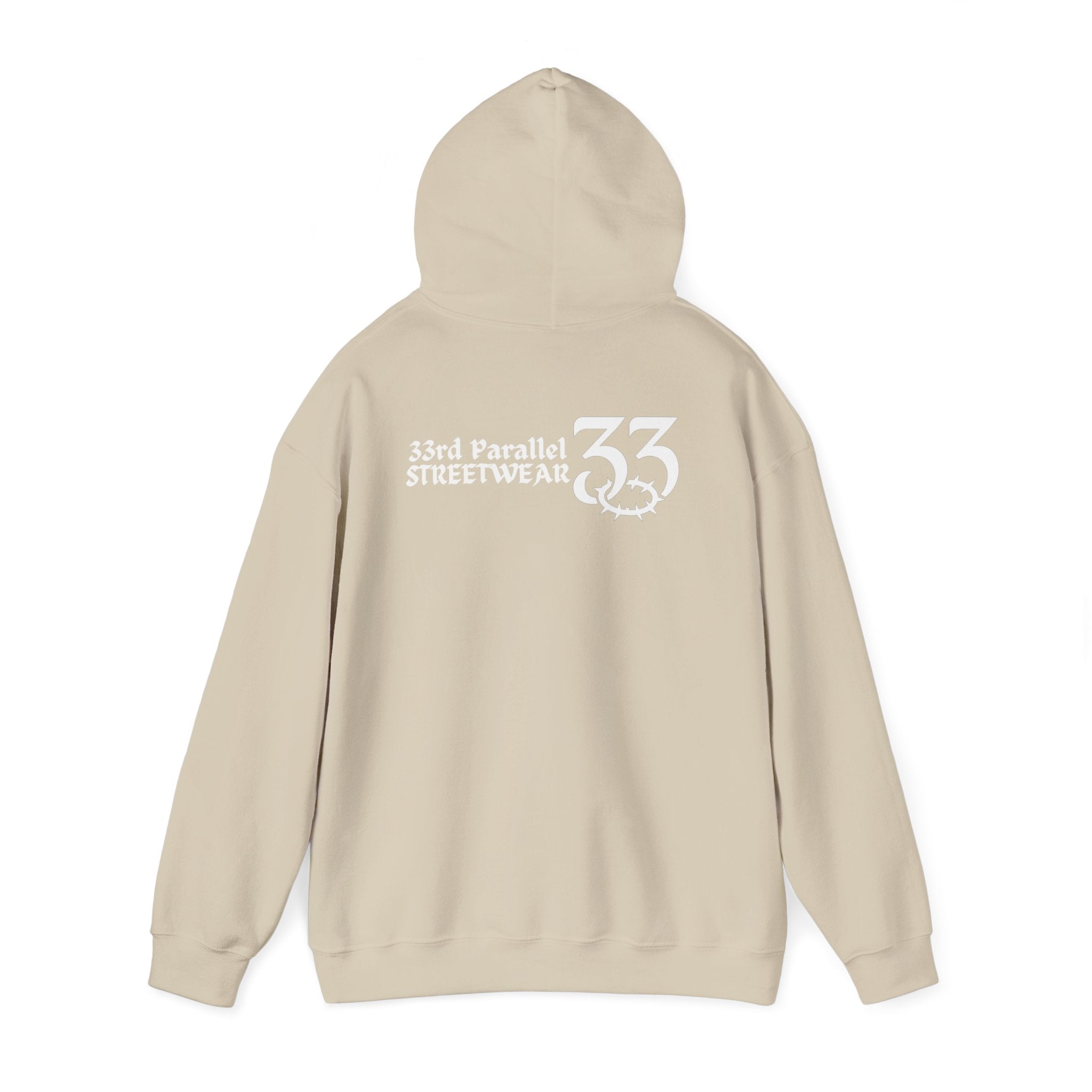 Urban Streetwear Hoodie, 33rd Parallel Logo Design