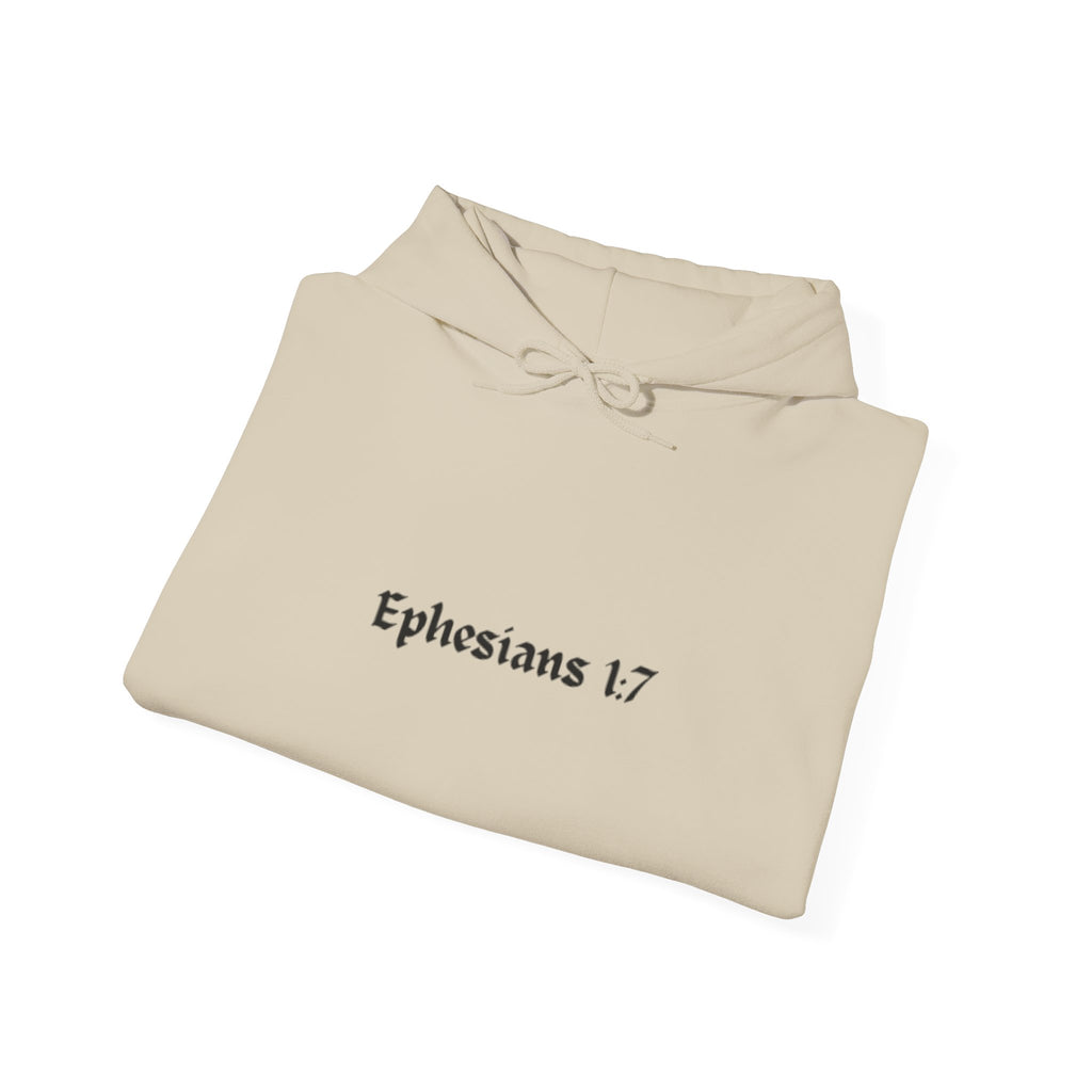 Unisex Hooded Sweatshirt, Ephesians 1:7, Saved By The Blood, 33rd Parallel Banner
