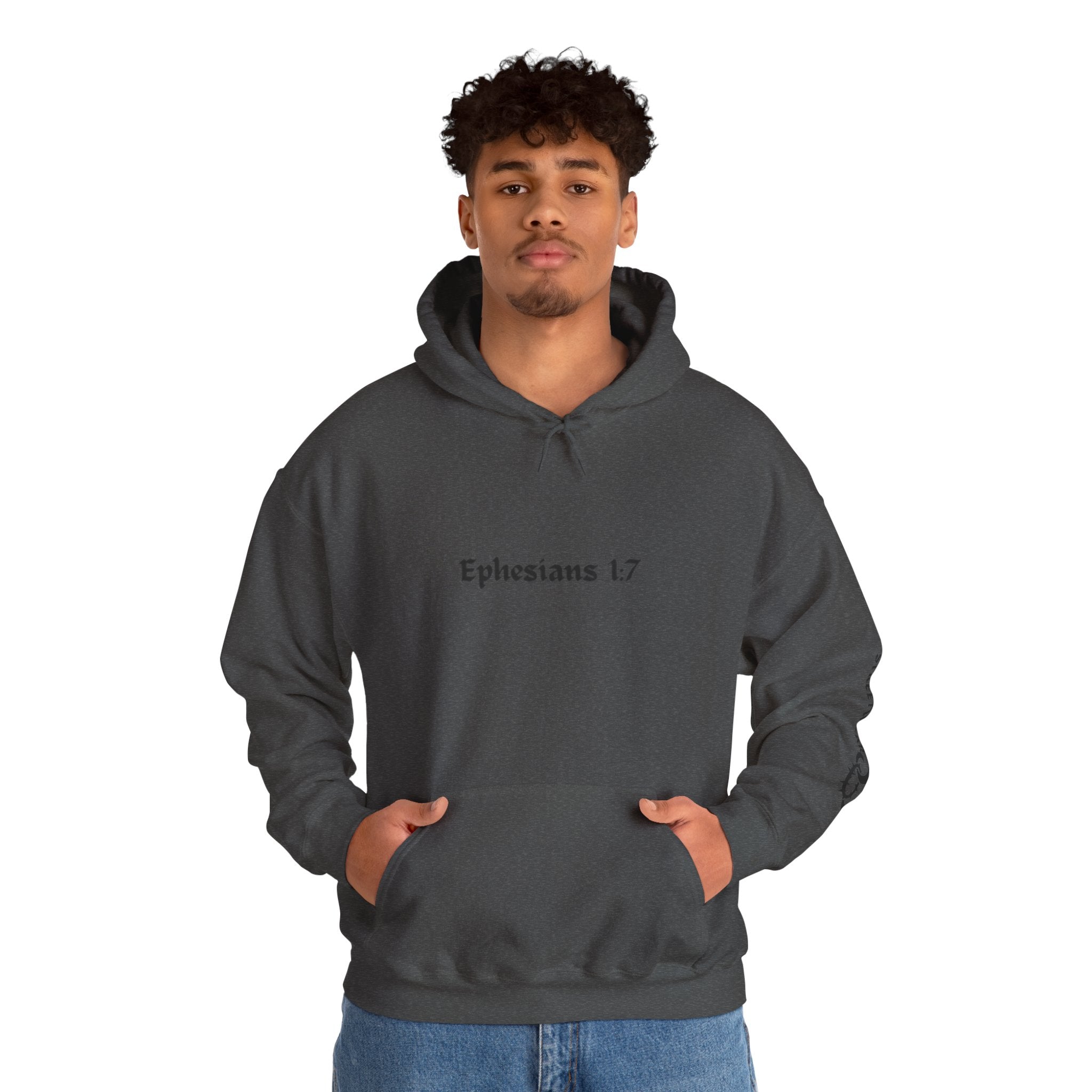 Unisex Hooded Sweatshirt, Ephesians 1:7, Saved By The Blood, 33rd Parallel Banner