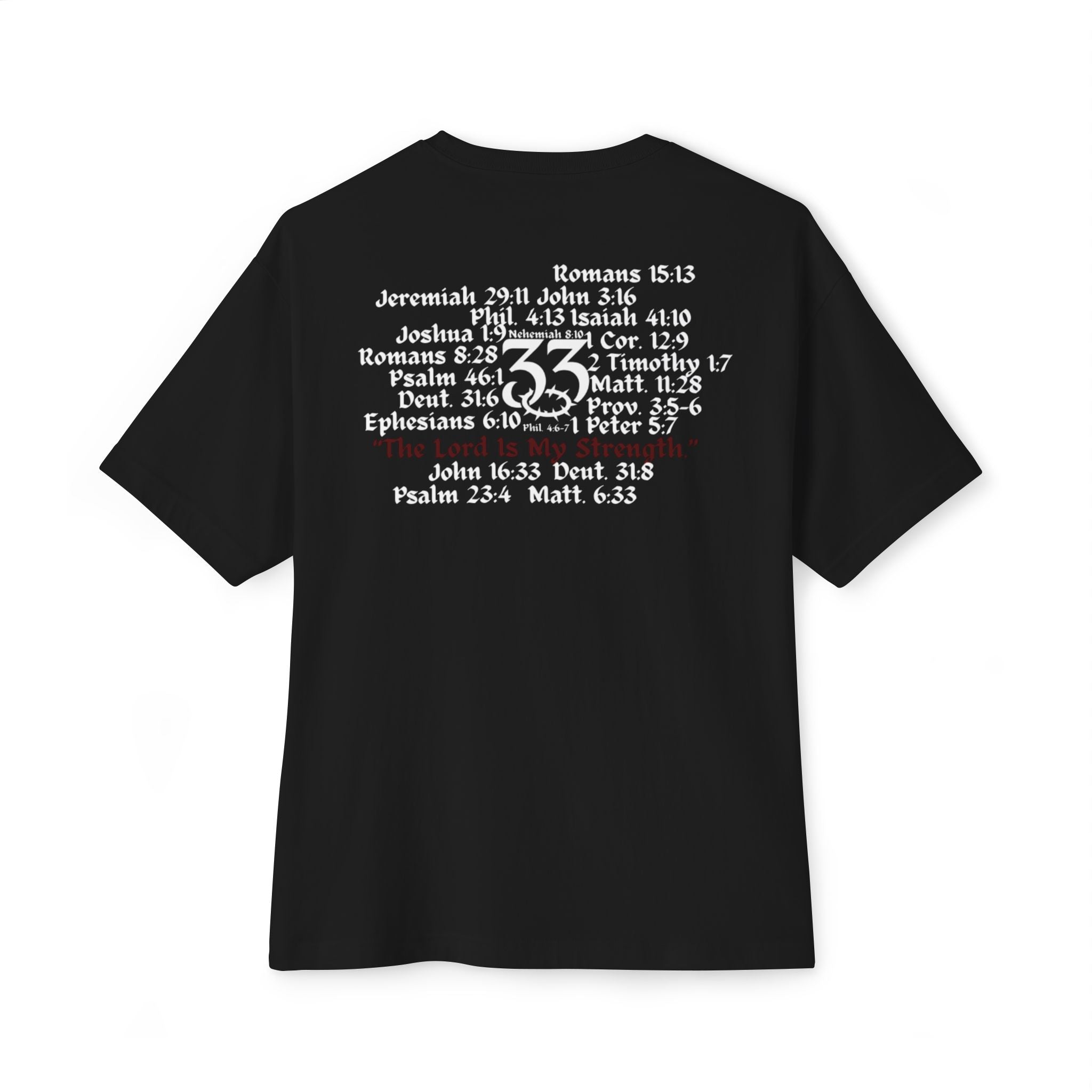 Oversized Boxy Tee, "The Lord is My Strength.", Powerful Bible Verses