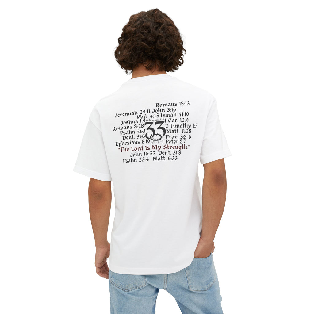 Oversized Boxy Tee, "The Lord is My Strength.", Powerful Bible Verses