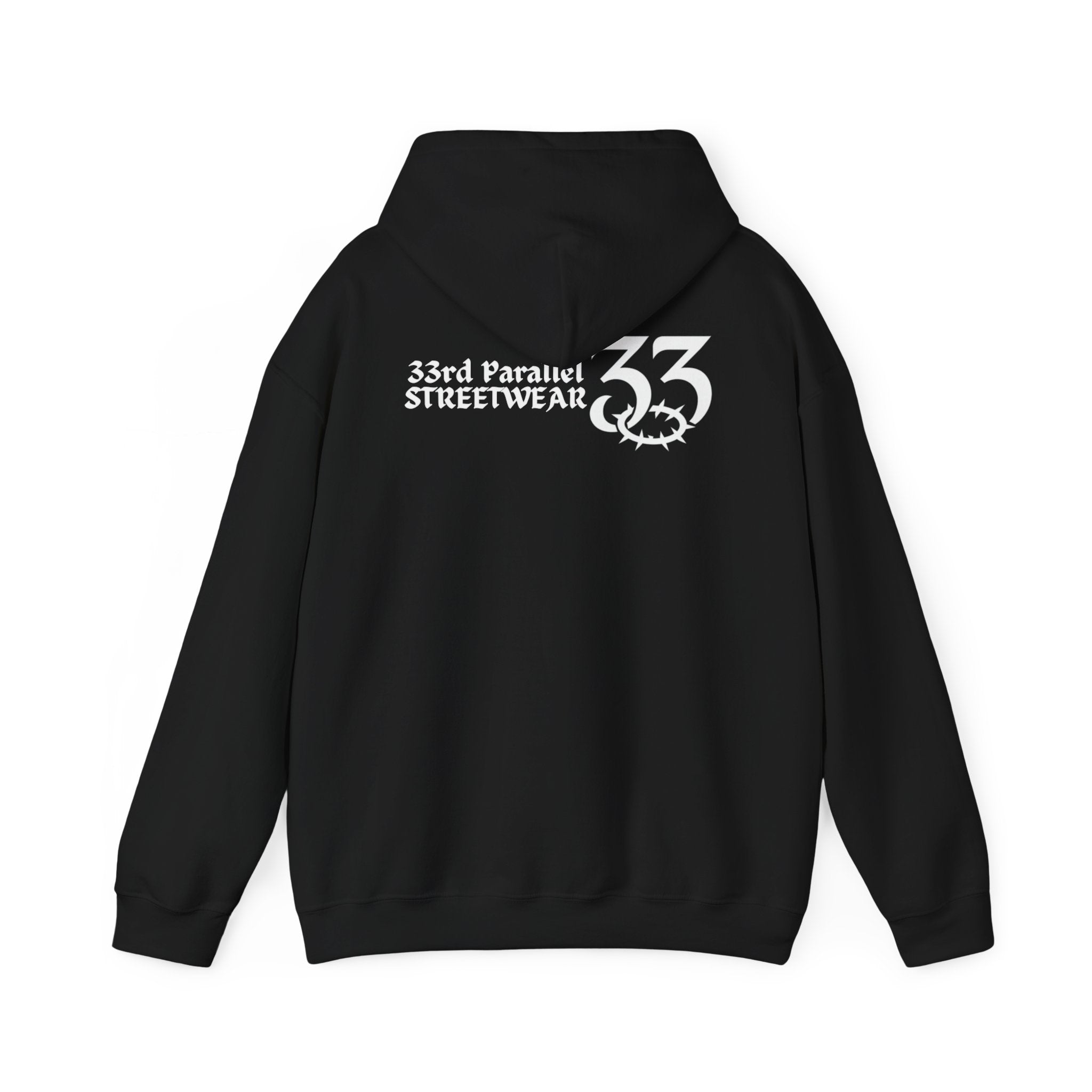 Urban Streetwear Hoodie, 33rd Parallel Logo Design