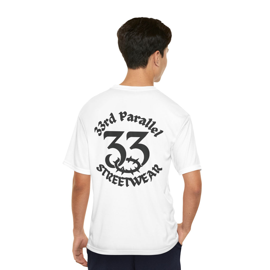 Men's Performance T-Shirt, 33rd Parallel Logo Design