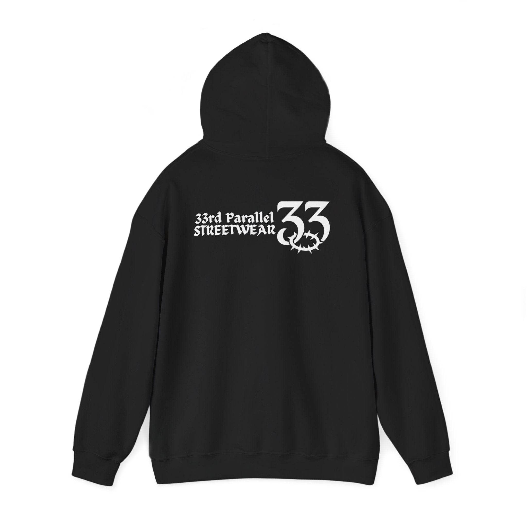 Urban Streetwear Hoodie, 33rd Parallel Logo Design