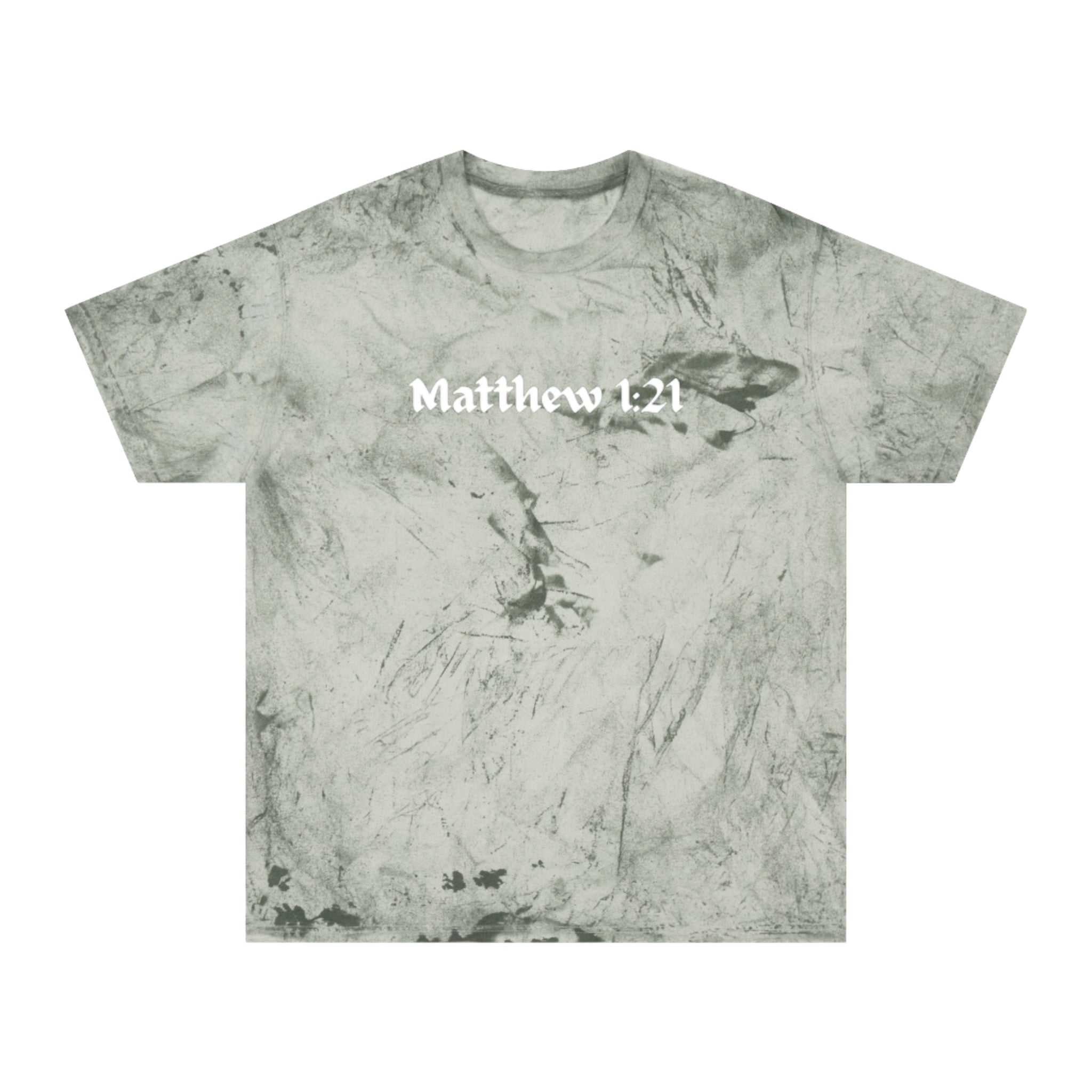 Unisex Color Blast T-Shirt, Matthew 1:21, Jesus Saves
