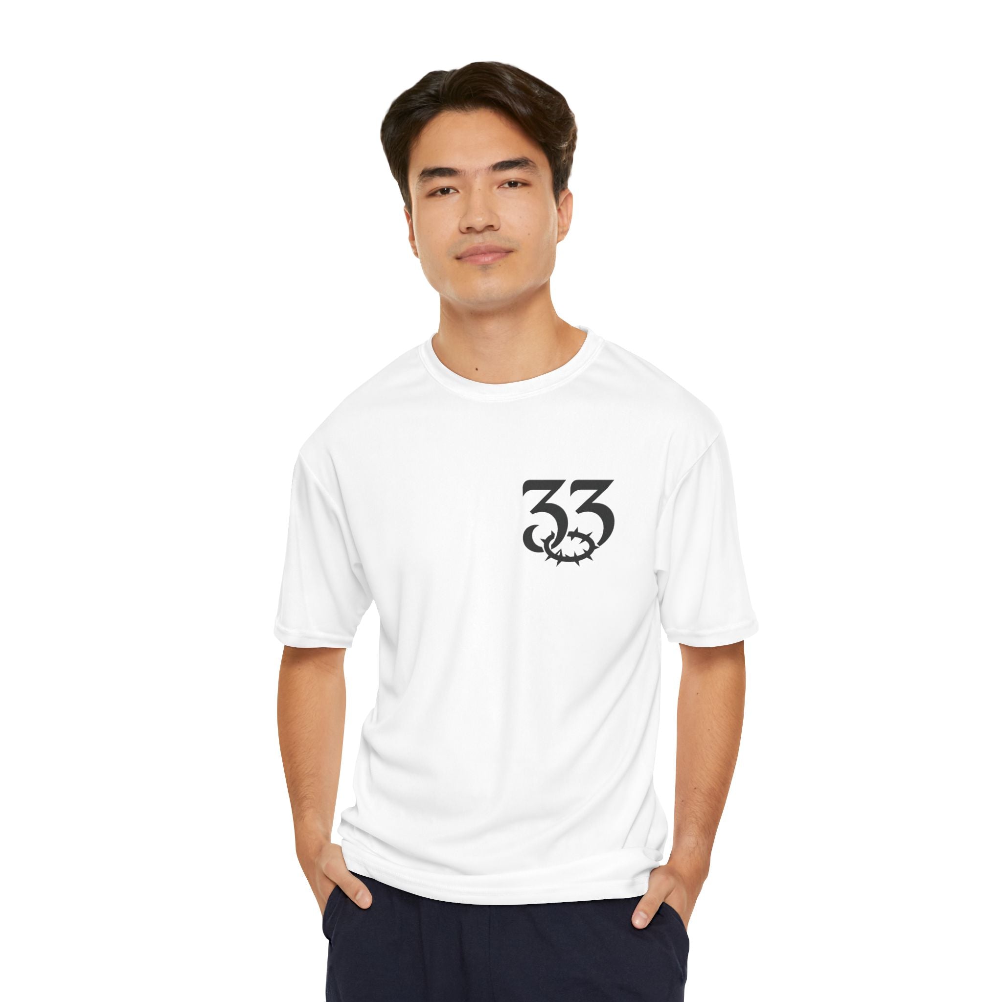 Men's Performance T-Shirt, 33rd Parallel Logo Design