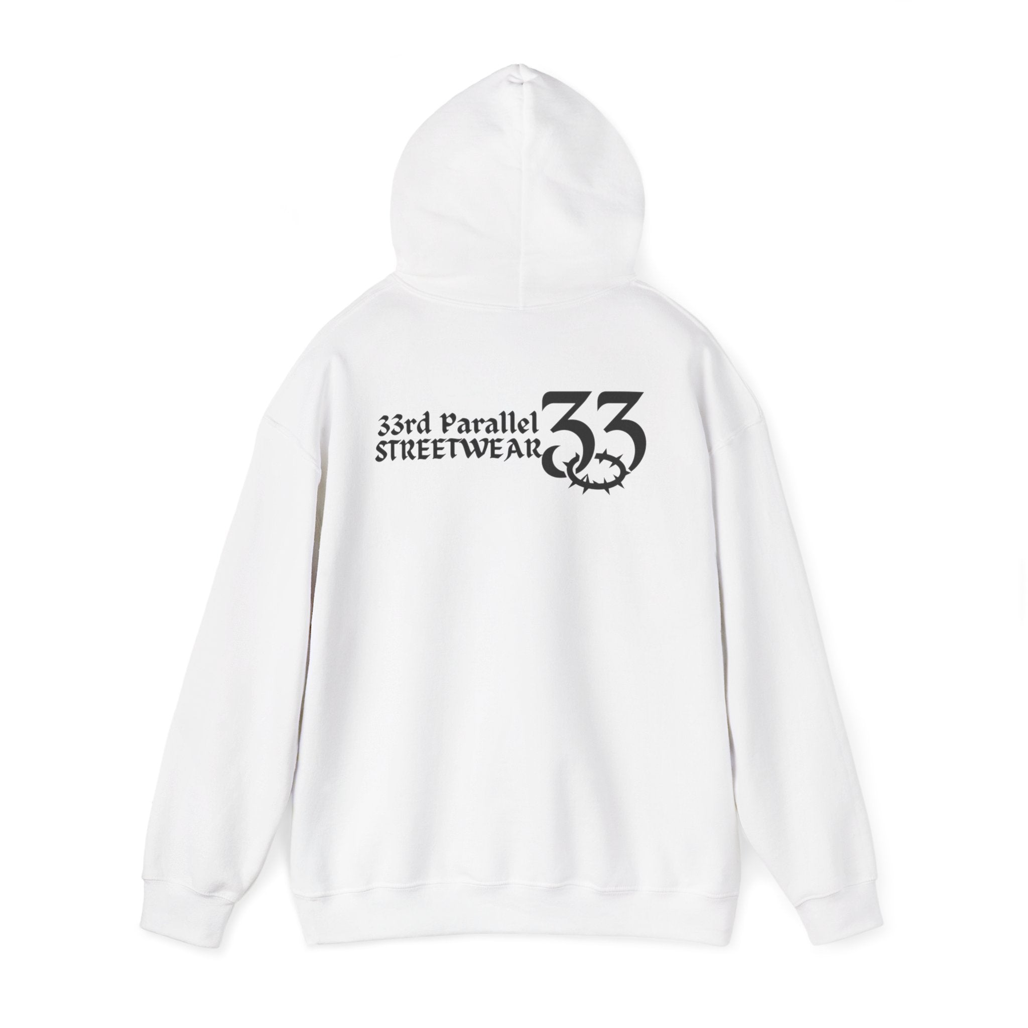 Urban Streetwear Hoodie, 33rd Parallel Logo Design