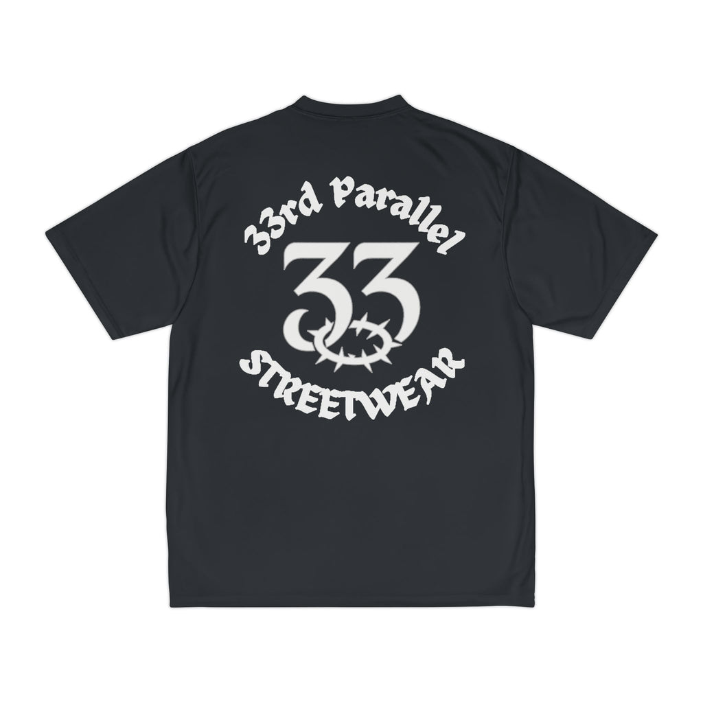 Men's Performance T-Shirt, 33rd Parallel Logo Design