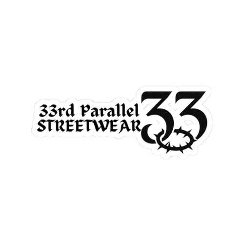 33rd Parallel Banner Stickers, 2", 3", 4"